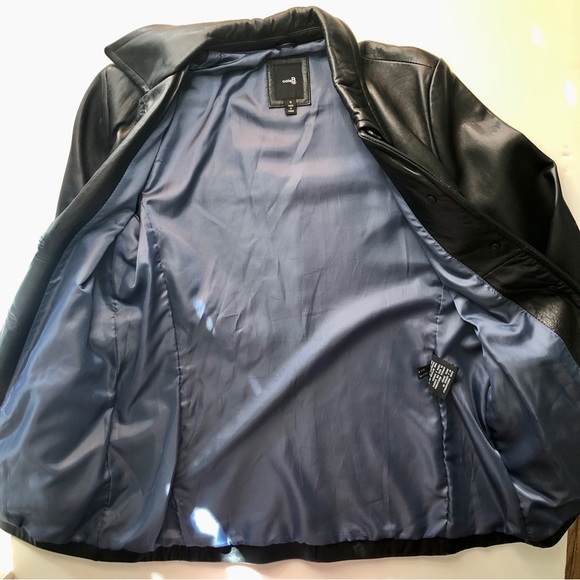 Black Genuine Leather 5 Button Pockets Classic Coat Jacket ColeB Co. - Picture 3 of 9